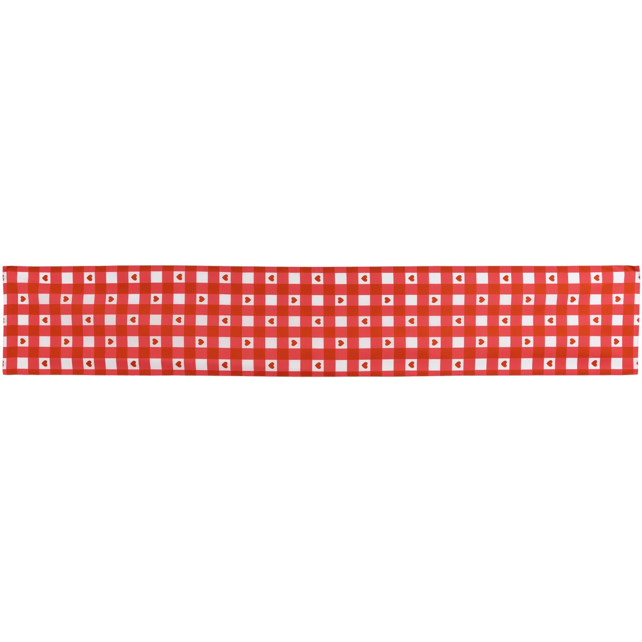 Northlight Checkered Hearts Valentine's Day Table Runner - 72" - Red and White